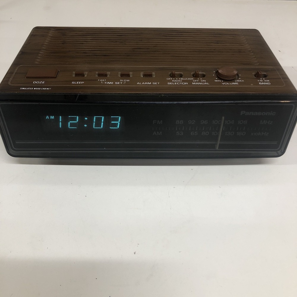 Vintage Panasonic RC65 Alarm Clock Radio AM FM Woodgrain Tested Working Clean